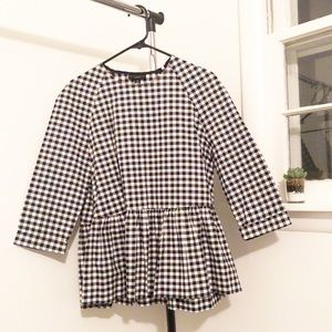 GINGHAM BLACK AND WHITE BLOUSE